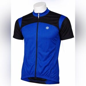 Men’s Canari Full Zip Cycling Jersey Blue Black Size Large Bike Riding Shirt